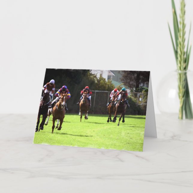 Horse Racing Field Greeting Card (Front)