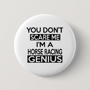 HORSE RACING GENIUS DESIGNS 6 CM ROUND BADGE