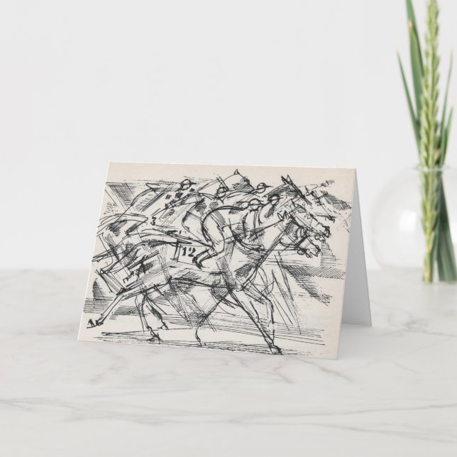 Horse racing greeting cards (Front)