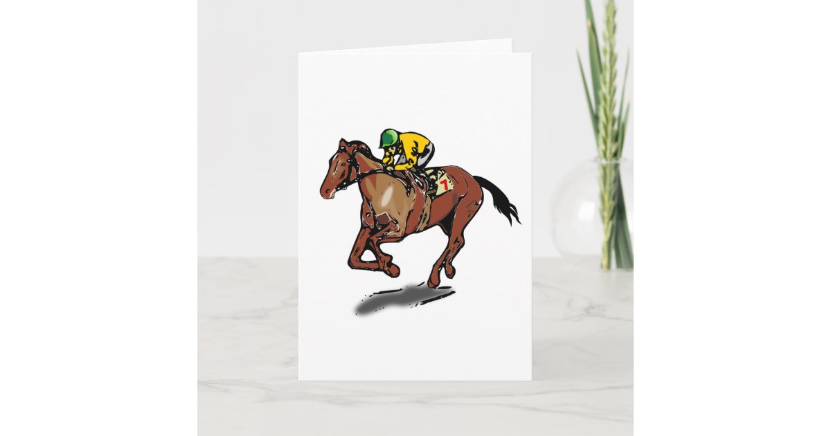 Horse Racing Greeting Cards Zazzle.co.uk