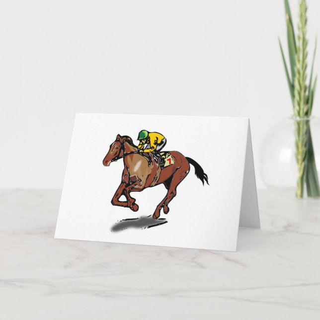 Horse Racing Greeting Cards (Front)