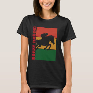 Horse Racing Jockey Galloping Horse Silhouette T-Shirt