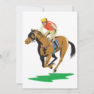 Horse Racing Jockey Galloping Invitation
