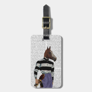 Horse Racing Jockey Portrait Luggage Tag