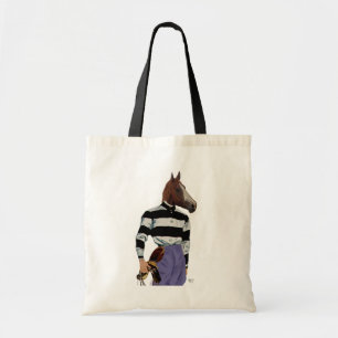 Horse Racing Jockey Portrait Tote Bag