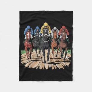Horse Racing Jockey Racer Derby Rider Gifts Men Wo Fleece Blanket