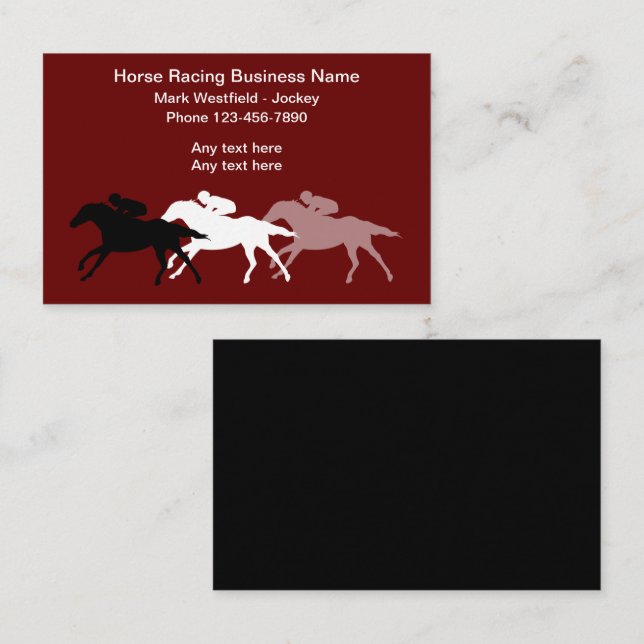 Horse Racing Jockey Theme Business Cards (Front/Back)