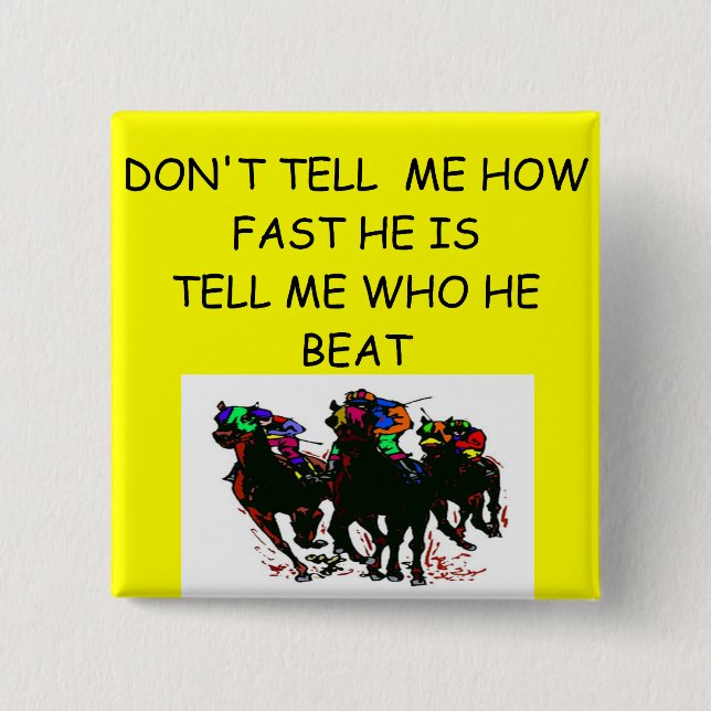HORSE racing joke 15 Cm Square Badge (Front)