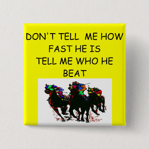 HORSE racing joke 15 Cm Square Badge