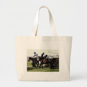 Horse Racing Large Tote Bag