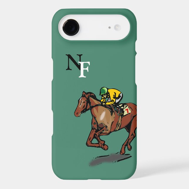 Horse Racing Monogrammed Case-Mate iPhone Case (Back)