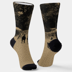 Horse Racing Muddy Track Grunge Socks