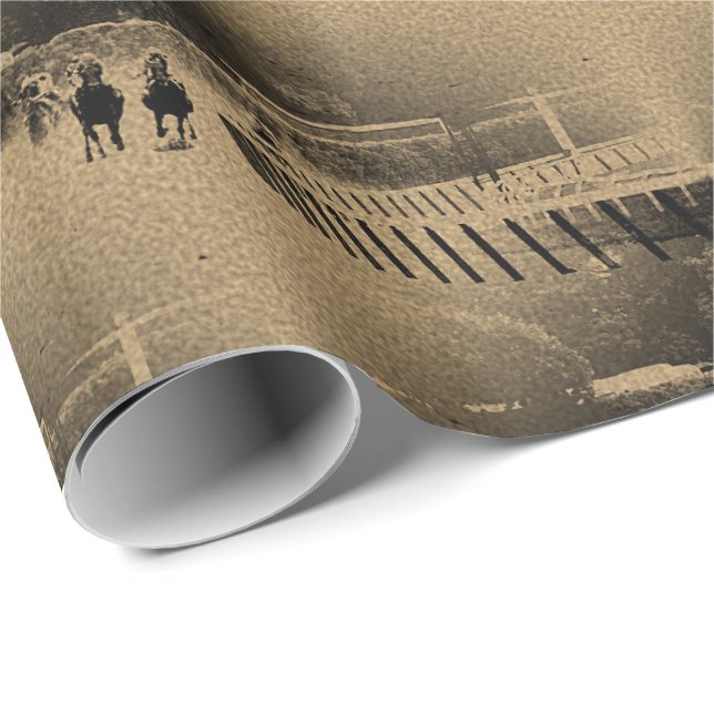 Horse Racing Muddy Track Grunge Wrapping Paper (Roll Corner)
