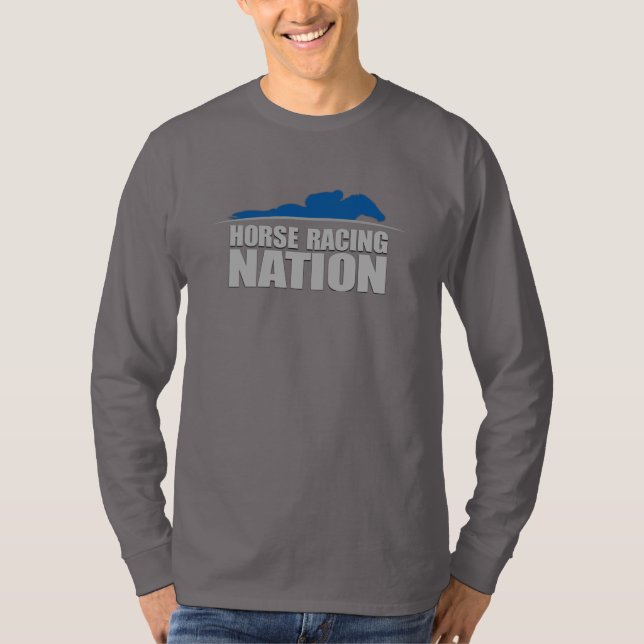Horse Racing Nation Men's Long Sleeved Tee (Front)