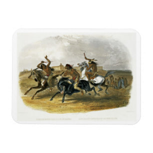 Horse Racing of Sioux Indians near Fort Pierre, pl Magnet