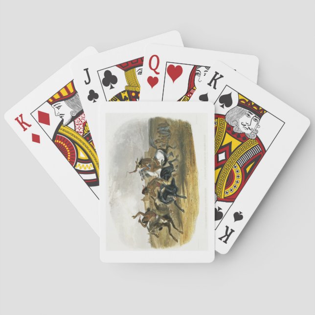 Horse Racing of Sioux Indians near Fort Pierre, pl Playing Cards (Back)
