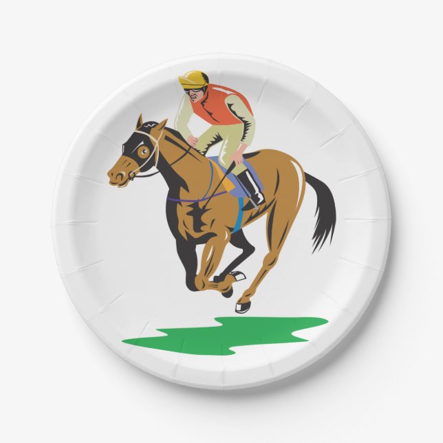 Horse Racing Paper Plate (Front)