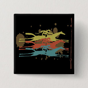 Horse Racing Party Favours 15 Cm Square Badge