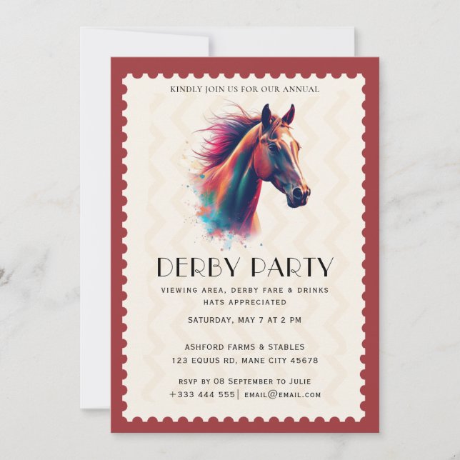 Horse Racing Party Invitation (Front)