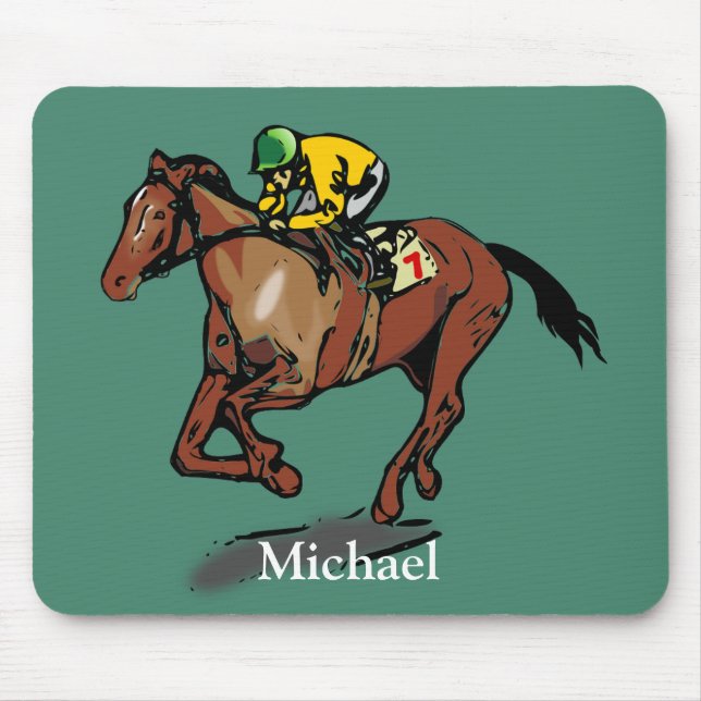 Horse Racing Personalised Mouse Mat (Front)