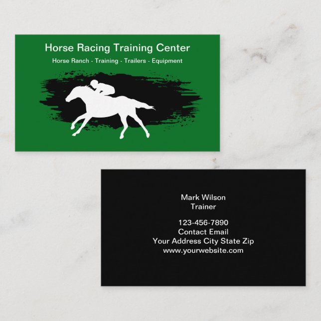 Horse Racing Ranch Modern Business Cards (Front/Back)
