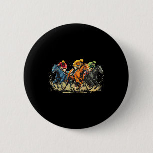 Horse Racing Rodeo Horseback Riding Track Race Rid 6 Cm Round Badge
