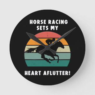 Horse Racing Round Clock