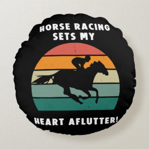 Horse Racing Round Cushion