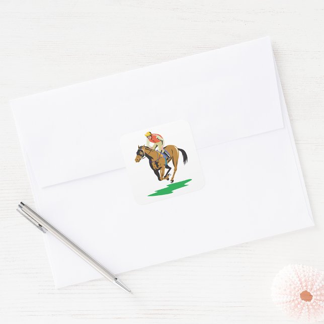Horse Racing Square Sticker (Creator Uploaded)