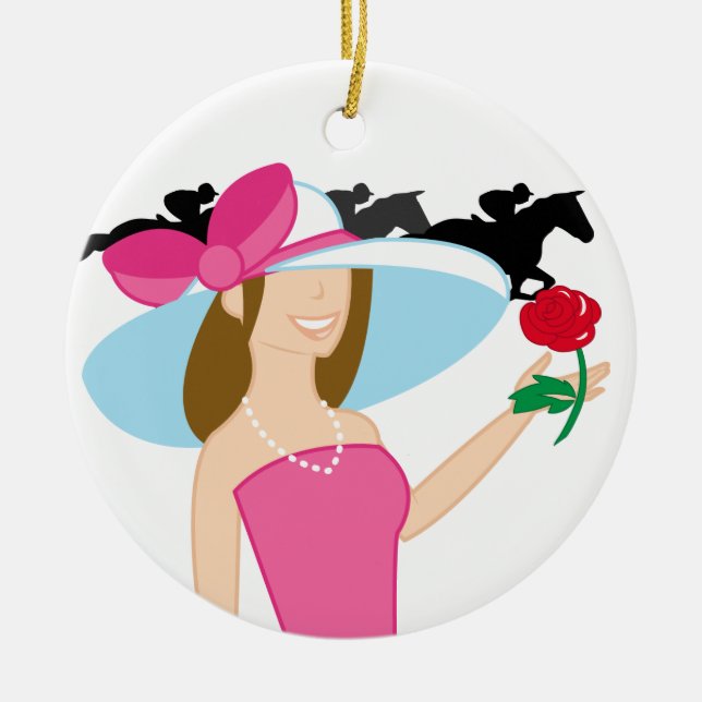 Horse Racing - SRF Ceramic Tree Decoration (Front)