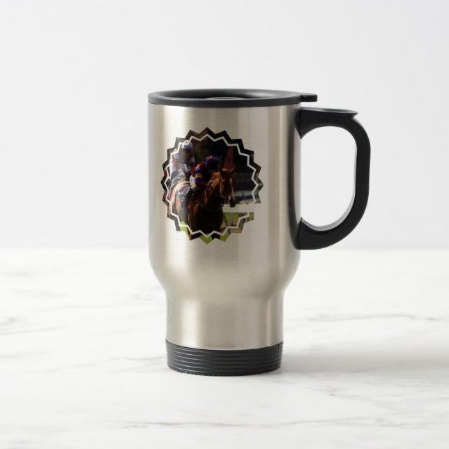 Horse Racing Stainless Travel Mug (Right)