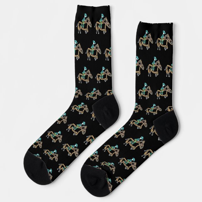 Horse Racing Stickman Socks (Left)