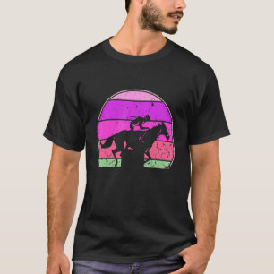 Horse Racing Vintage Retro Sunset T-Shirt