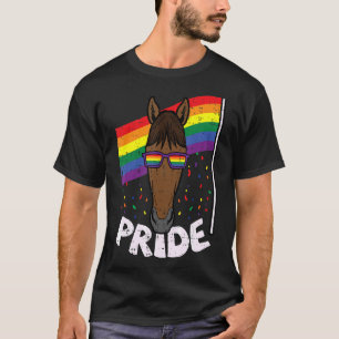 Horse Rainbow Flag Animal Gay Pride Ally Lgbt Q Me T-Shirt