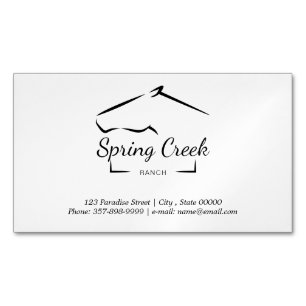 Horse Ranch   Horse Farm Magnetic Business Card