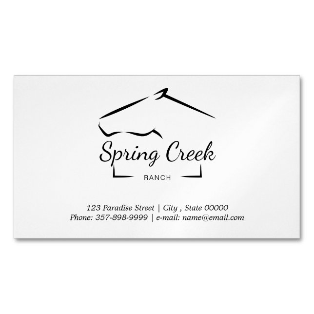 Horse Ranch | Horse Farm Magnetic Business Card (Front)