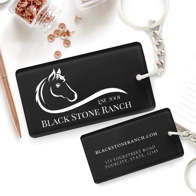 Horse ranch logo equestrian branding address key ring (Creator Uploaded)