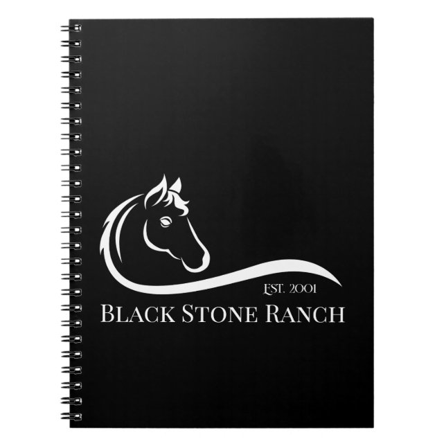 Horse ranch logo equestrian stable branding notebook (Front)