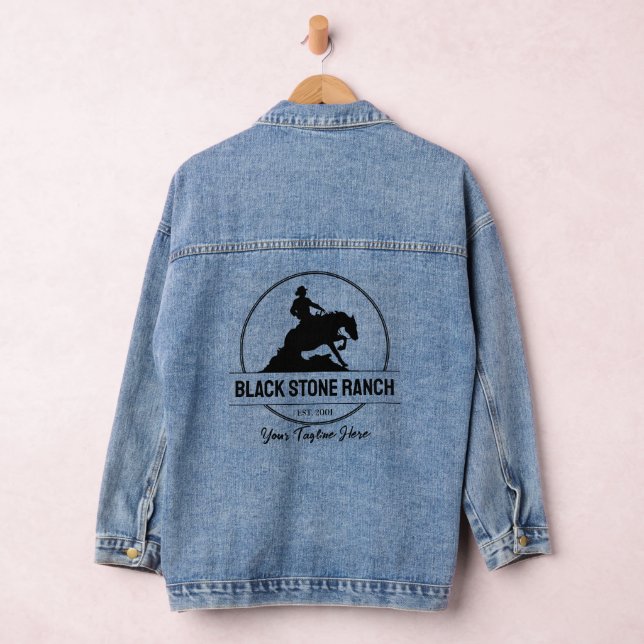 Horse ranch logo reining western barn branding denim jacket (Hangar)