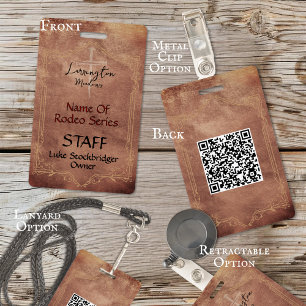 Horse Ranch QR Code With Logo Event ID Badge