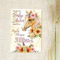 Horse ranch sunflowers pink flowers baby shower