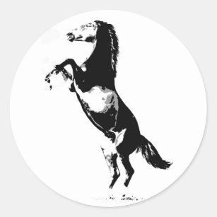 Horse Rearing Classic Round Sticker