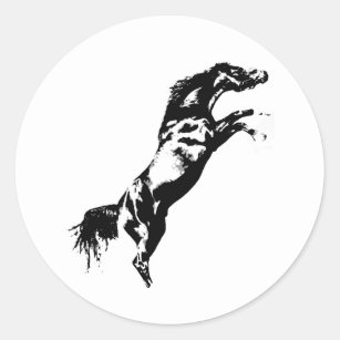 Horse Rearing Classic Round Sticker