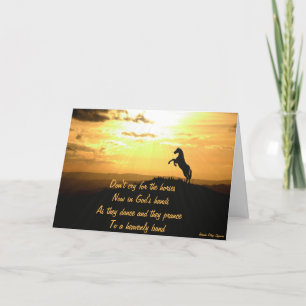 Horse Rearing in Sunset Silhouette Card