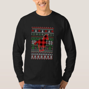 Horse Red Plaid Ugly Christmas Sweater Funny 