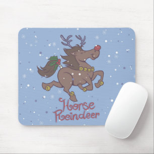 Horse reindeer cartoon illustration mouse mat