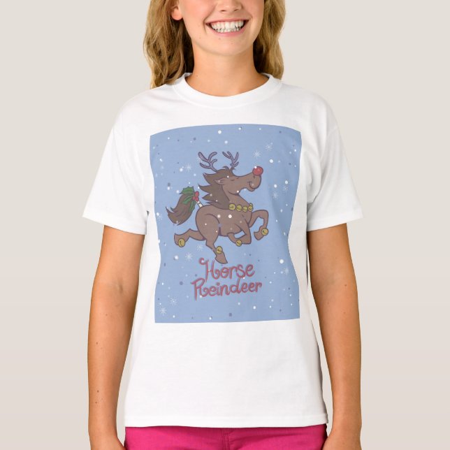 Horse reindeer cartoon illustration T-Shirt (Front)