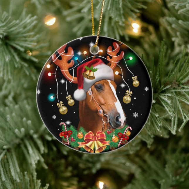Horse Reindeer Ceramic Tree Decoration (Tree)