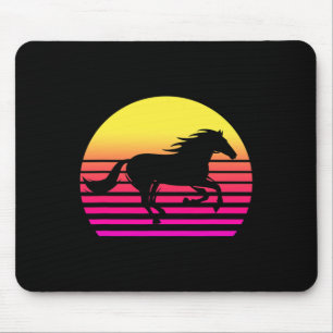 Horse Retro 80s Horse Gift Horse Riding Horseback  Mouse Mat