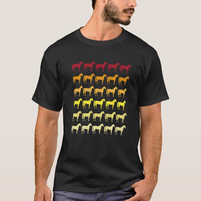 Horse Retro Animal Pattern   T-Shirt (Front)